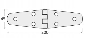 Zawias zts200 czarny 200x40x2mm domax 1 sztuka