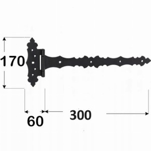 Zawias zob 300 zawias c znz 170x300x30x2,5 1 szt