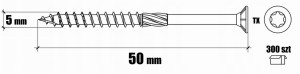 Wkręty do drewna Wkręt-met KMWHT-50050 5x50 mm | 300 sztuk