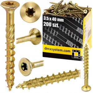 Wkręt do drewna stożkowe 3,5x40 mm DOMAX 200 sztuk