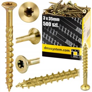 WKRĘT ciesielski do drewna z łbem stożkowym 3,0 x 35 mm DOMAX 500szt.