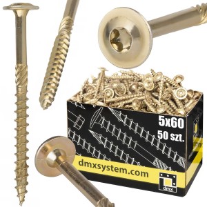 Wkręty ciesielskie talerzowe do drewna 5x60 cm Domax 200 sztuk