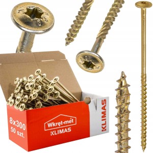 Wkręty ciesielskie talerzowe 8x300 Wkręt Met 50 szt.