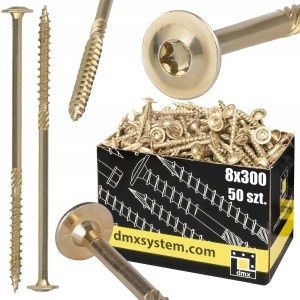 Wkręty ciesielskie talerzowe 8x300 Domax 50 szt