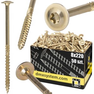 Wkręty ciesielskie talerzowe 8x220 Domax 50 szt
