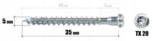 WKRĘTY DO ŁĄCZNIKÓW CIESIELSKICH KĄTOWNIKÓW 5x35mm 250szt KLIMAS WKRĘT-MET