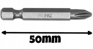 Bity do wkrętarki zestaw bitów końcówka bit philips ph 2 50 mm arvex - 4 szt