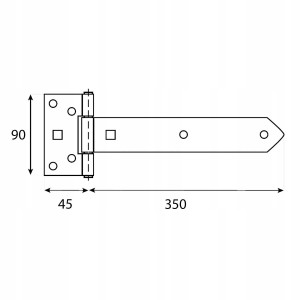 Zawias srebrny zb350 350x45x90x3,0mm domax 1 sztuka