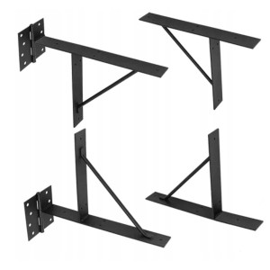 Zestaw zawiasów narożnych(2zaw+2wsp) czarny do bram domax