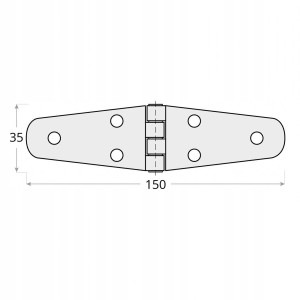 Zawias zts 150 150x35x2 mm domax 1 sztuka