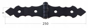 Zawias splatany czarny 250x34x2 mm zof250 domax 1 sztuka