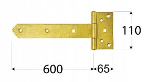 Zawias złoty do bram zbw 600 600x65x110x4 mm domax 1 sztuka
