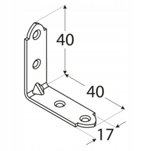 Kątownik stalowy montażowy kw2 40x40x17x1,5 złoty 5 szt domax