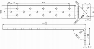 Kątownik stalowy montażowy kotwowy kk11 210x43x40x4,0 - 10 szt domax