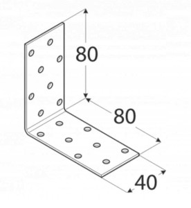 Kątownik stalowy montażowy km7 80x80x40x2,0 - 10 szt domax