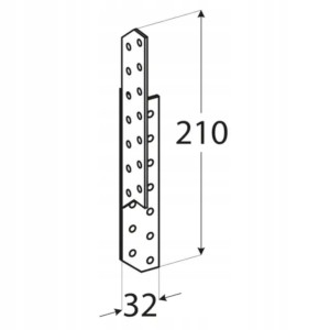Łącznik Krokwiowy LK4 Prawy 210x32x140x2 - Zestaw 10 Sztuk | Domax