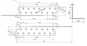 Łącznik Krokwiowy LK4 Prawy 210x32x140x2 - Zestaw 10 Sztuk | Domax