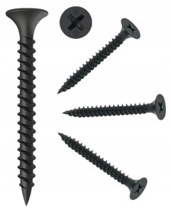 WKRĘTY DO PŁYT GK PROFILI DREWNA METALU CZARNE FOSFATOWANE 3,5x55mm | 1kg