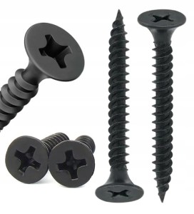 WKRĘTY DO PŁYT GK PROFILI DREWNA METALU CZARNE FOSFATOWANE 3,5x55mm | 1kg