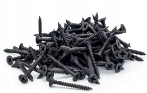 WKRĘTY DO PŁYT GK PROFILI DREWNA METALU CZARNE FOSFATOWANE 3,5x55mm | 1kg