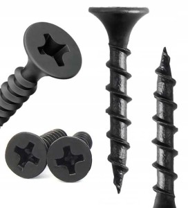 Wkręty do drewna czarne ph2 fosfatowane do płyt gk regips 3,5 x 25 mm | 1kg