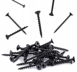 Wkręty do drewna czarne ph2 fosfatowane do płyt gk regips 3,5 x 25 mm | 1kg