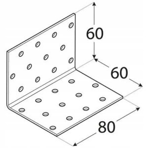 Kątownik stalowy montażowy km 5 60x60x80x2,0 domax 10 szt domax