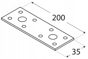 Zestaw 10 sztuk łączników płaskich LP3 200x35x2,5 mm - stal ocynkowana, wysoka jakość, niezawodne rozwiązania budowlane