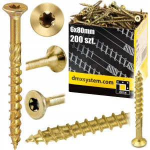 Wkręty do drewna ciesielski stożkowy 6x80 mm domax 200 sztuk