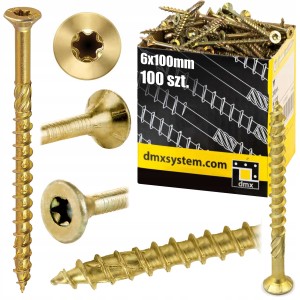 Wkręty do drewna ciesielski stożkowy 6x100 mm domax 100 sztuk