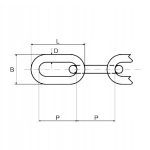 Łańcuch gospodarczy metalowy d1 5685a rolka średnica 8mm 1mb azmet