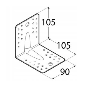 Kątownik stalowy montażowy kp21 105x105x90x2,5 - 10 szt domax