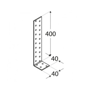Kątownik stalowy montażowy kotwowy kk3 40x400x40x2,0 – 10 szt domax