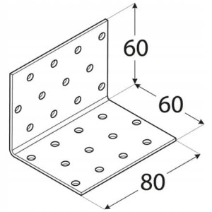 Kątownik km5 60x60x80 mm domax 1 szt