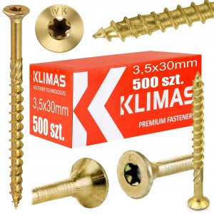 Wkręty stożkowe do drewna torx 3x35mm wkręt-met klimas - 500 szt