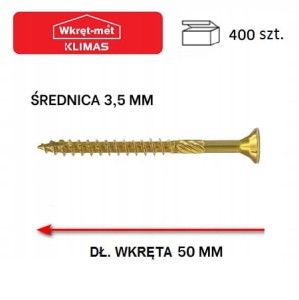 Wkręty ciesielskie do drewna 3,5x50 kmwht 400szt