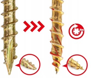 Wkręty do drewna torx 3x35 mm stożkowe ciesielskie wkręt-met klimas 500 szt.