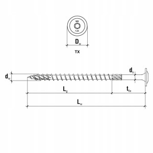Wkręty ciesielskie talerzowe 6x180mm torx wkręt-met Klimas 100 szt
