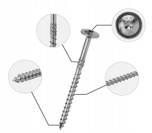Wkręty talerzowe WKCP-08080-B torx 8x80 Wkręt-met Klimas - 50 szt