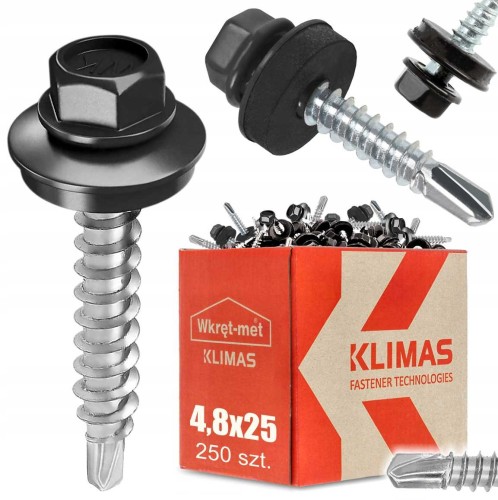 Farmery wkręty farmerskie 4,8x25 ral 7016 250 szt