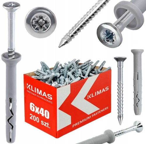 Kołki szybkiego montażu rozporowe 6x40 SM 200sztuk WKRĘT-MET