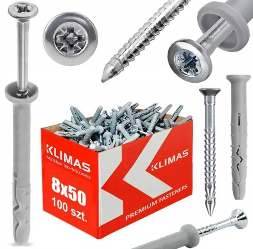 Kołki szybkiego montażu rozporowe 8x50 SM 100sztuk WKRĘT-MET