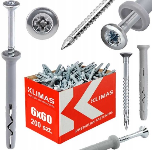 Kołki szybkiego montażu rozporowe 6x60 SM 200sztuk WKRĘT-MET