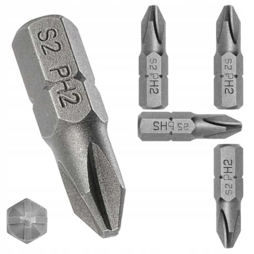 Końcówka do wkrętarek Bit Philips PH 2 25 mm 4 sztuki Arvex