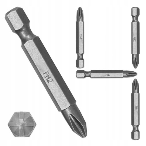 Bity do wkrętarki zestaw bitów końcówka bit philips ph 2 50 mm arvex - 4 szt