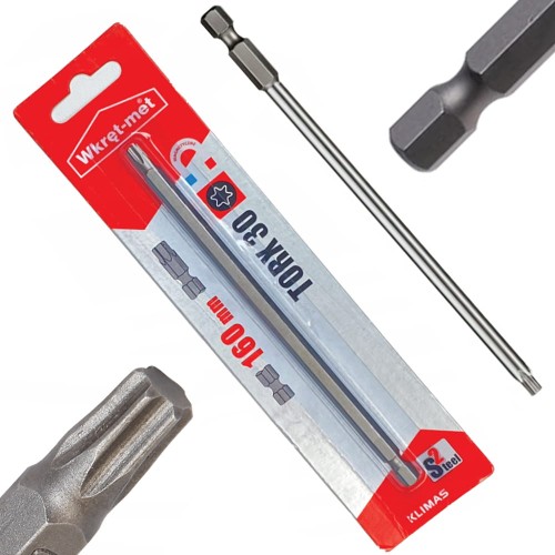 Bit do wkrętarki końcówka grot magnetyczny 30x160mm TORX 30 | Wkręt-Met
