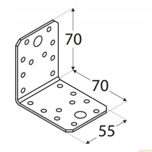 Kątownik stalowy montażowy kl2 75x55x55x2,5 10 szt. domax