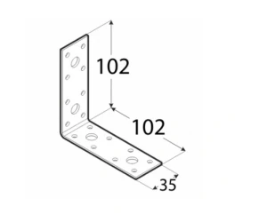 Kątownik stalowy montażowy kl6 102x102x35x2,5 - 10 szt domax