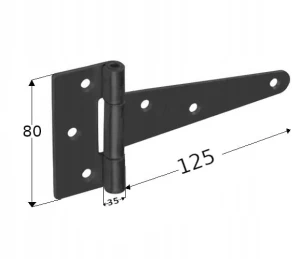 Zawias czarny ozdobny zt125 80x121x2 mm domax 1 sztuka