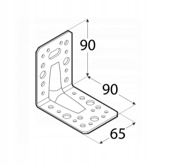 Kątownik z przetłoczeniem 90x90x65x2 1 sztuka KPL 1